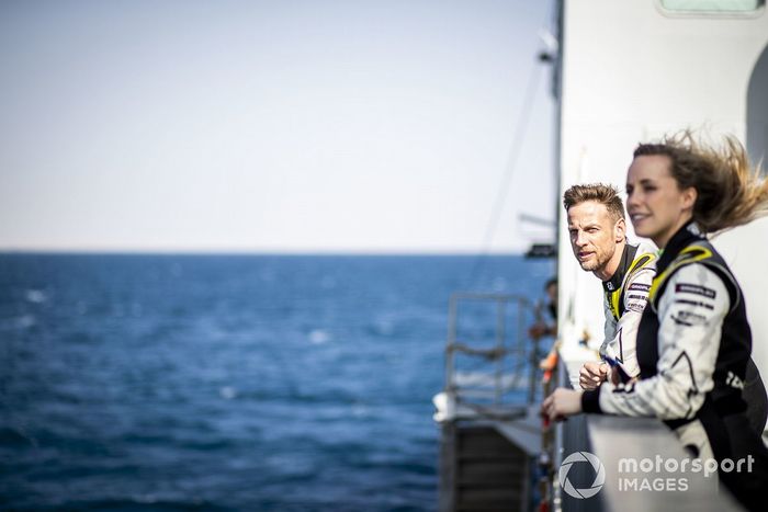 Jenson Button, JBXE Extreme-E Team y Mikaela Ahlin-Kottulinsky, JBXE Extreme-E Team