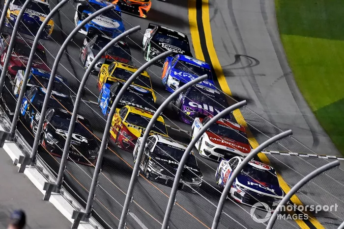 Daniel Suarez, TrackHouse Racing, Chevrolet Camaro iFly, Aric Almirola, Stewart-Haas Racing, Ford Mustang Smithfield and Austin Cindric, Team Penske, Ford Mustang Verizon 5G