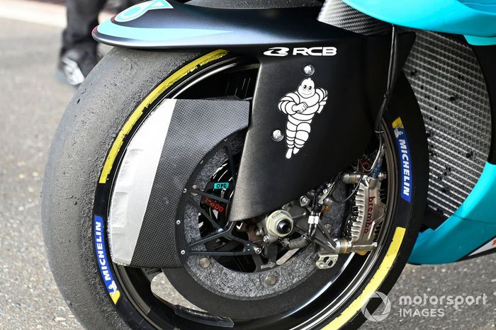Detalle de la moto de Valentino Rossi, Petronas Yamaha SRT
