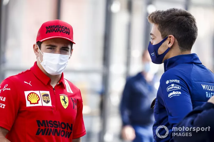 Charles Leclerc, Ferrari y George Russell, Williams