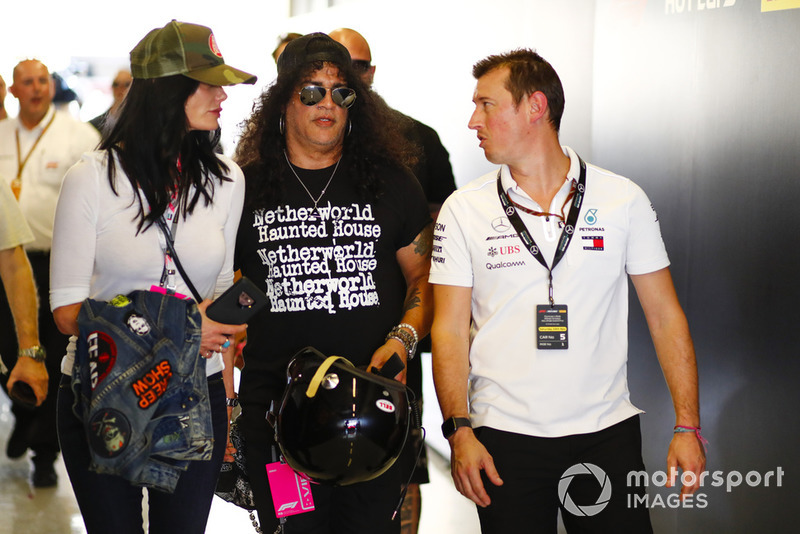 Guns and Roses guitarist, Slash heads out for a Hot Lap