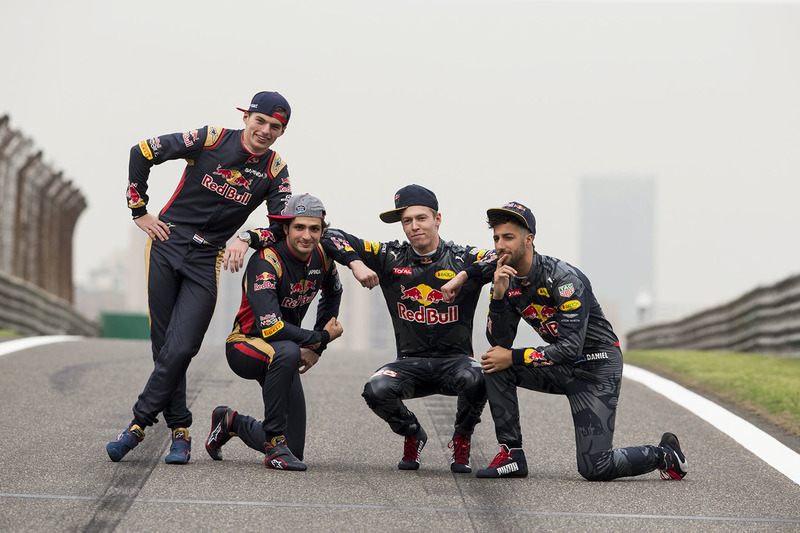 Daniel Ricciardo, Red Bull Racing, Daniil Kvyat, Red Bull Racing, Max Verstappen, Scuderia Toro Ross