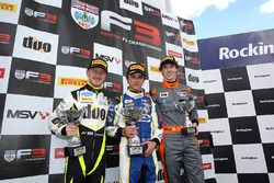 Podium: winner Lando Norris, Carlin, second place Ricky Collard, Carlin, third place Matheus Leist, Double R Racing