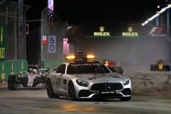 Lewis Hamilton, Mercedes AMG F1 W08  leads under the Safety Car
