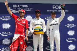 Top 3 im Qualifying: 1. Lewis Hamilton, Mercedes AMG F1, 2. Sebastian Vettel, Ferrari, 3. Valtteri B