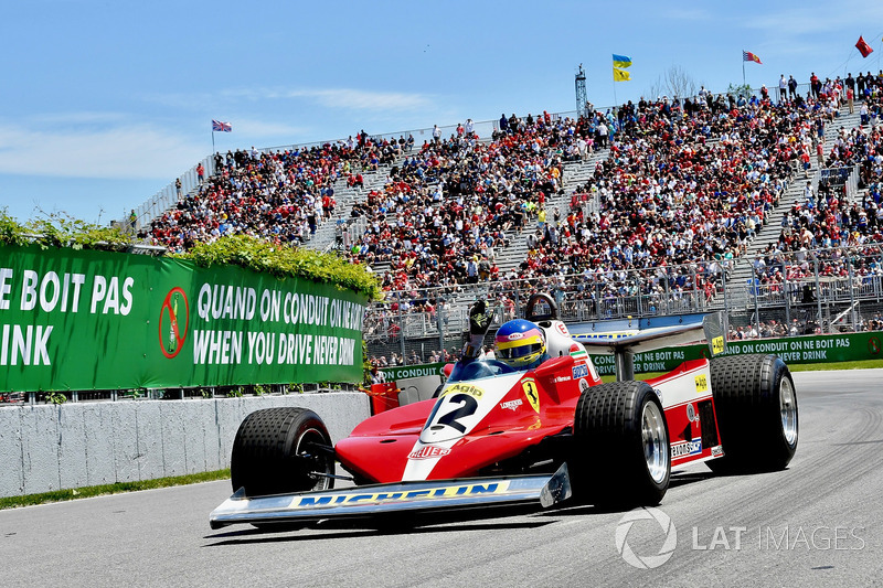 Jacques Villeneuve, Sky Italia drives his Fathers 1978 Canadian GP winning Ferrari 312T3
