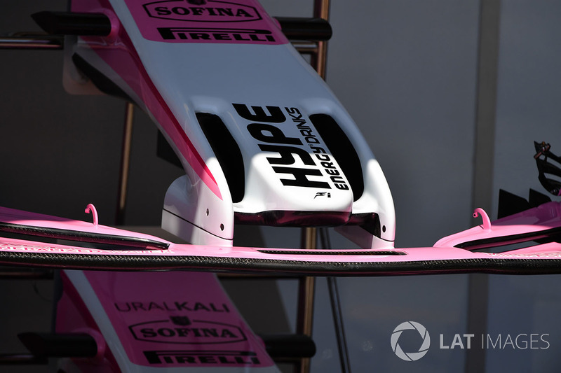 Force India VJM11 detalle de la nariz