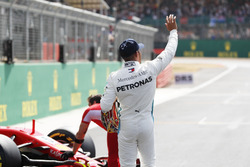 Lewis Hamilton, Mercedes AMG F1, celebrates pole