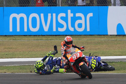 Marc Marquez, Repsol Honda Team, Valentino Rossi, Yamaha Factory Racing kazası