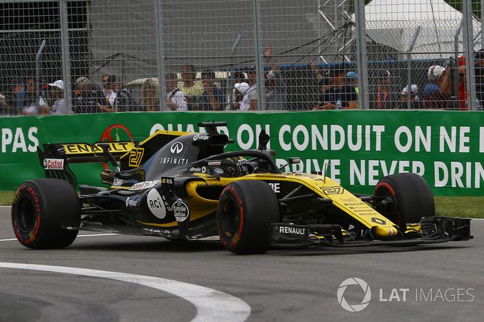 Nico Hulkenberg, Renault Sport F1 Team R.S. 18  saluda al final de la carrera