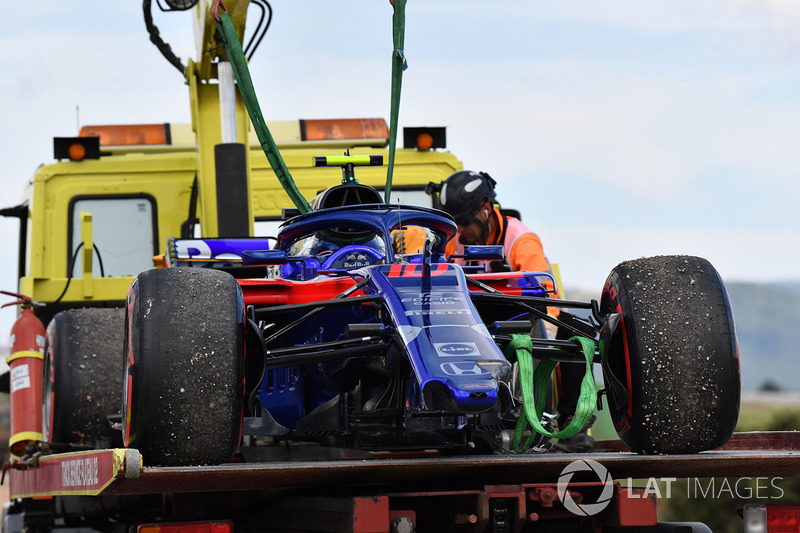 La monoposto del ritirato Pierre Gasly, Scuderia Toro Rosso STR13