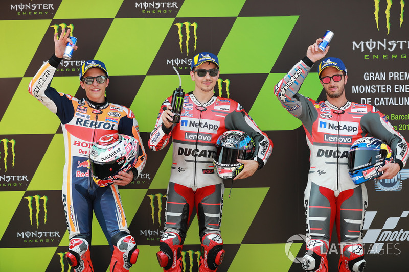 Топ-3 кваліфікаіцї: Марк Маркес, Repsol Honda Team, Хорхе Лоренсо, Ducati Team, Андреа Довіціозо, Ducati Team