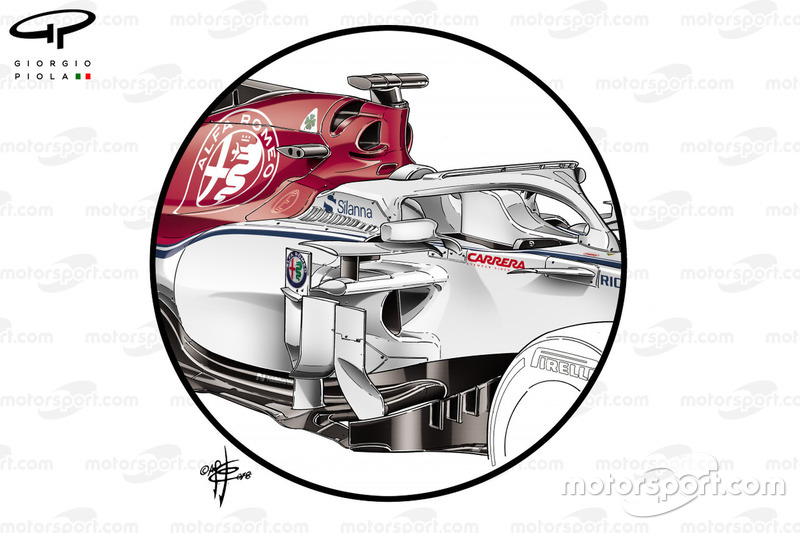 Sauber C37 entradas de refrigeración 