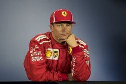 Kimi Raikkonen, Ferrari, nella conferenza stampa