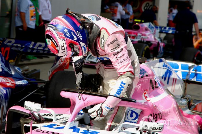 Sergio Perez, Force India VJM11 en parc ferme