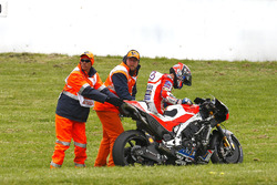 Andrea Dovizioso, Ducati Team, caída
