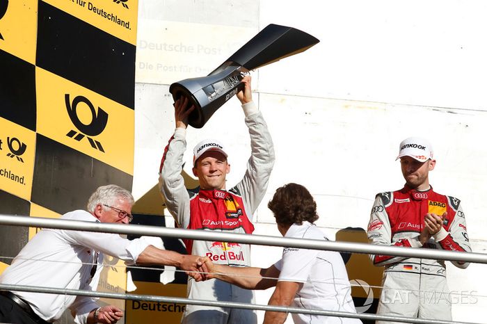 Podium Campeones: segundo, Mattias Ekström, Audi Sport Team Abt Sportsline, Audi A5 DTM