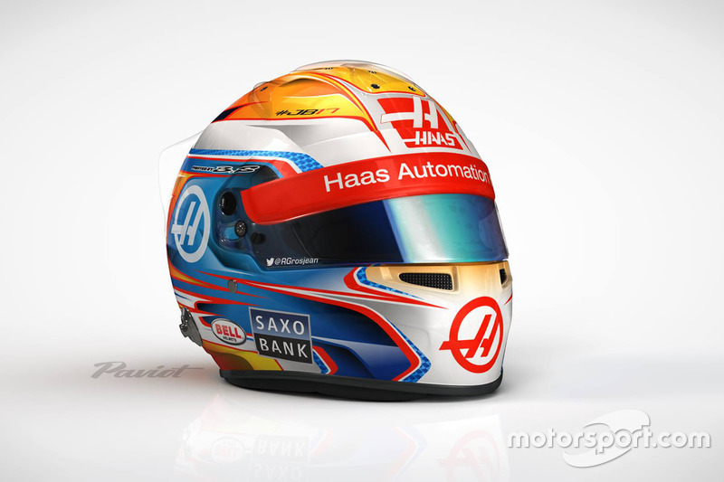 Capacete de Romain Grosjean, Haas F1 Team