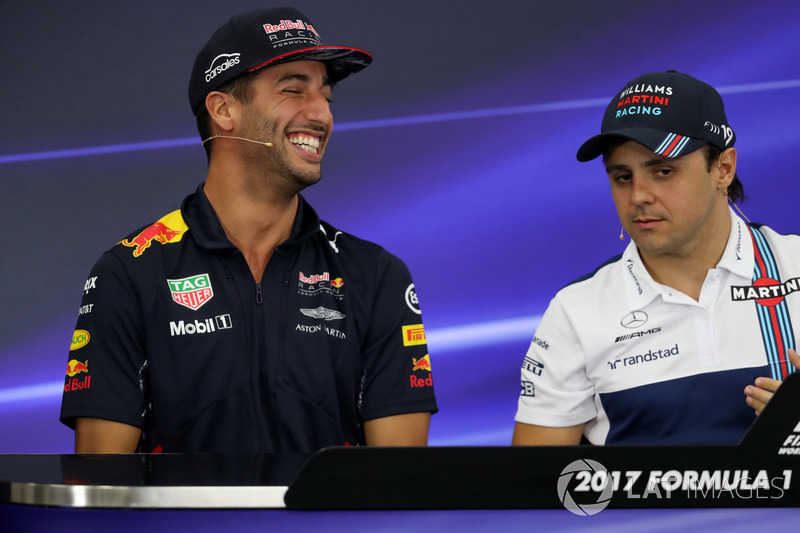 Daniel Ricciardo, Red Bull Racing and Felipe Massa, Williams in the Press Conference