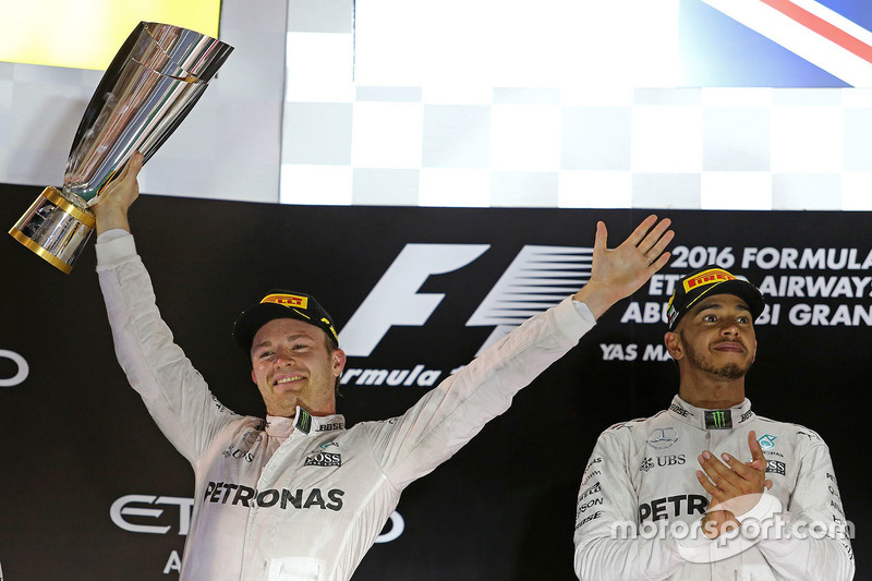 Podium: race winner Lewis Hamilton, Mercedes AMG F1, second place Nico Rosberg, Mercedes AMG F1