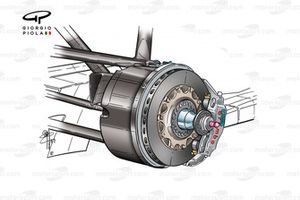 BAR 004 brake caliper position