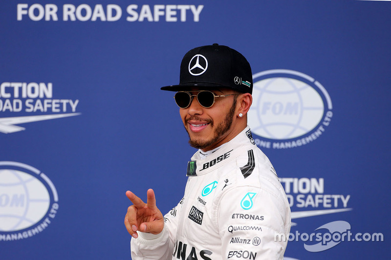 Polesitter Lewis Hamilton, Mercedes AMG F1 Team celebrates his pole position in parc ferme