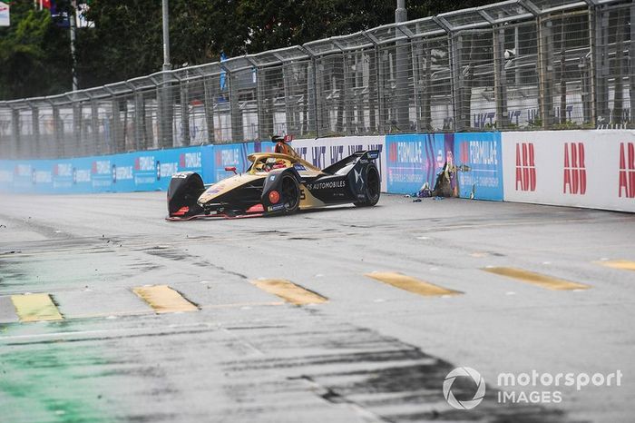 Jean-Eric Vergne, DS TECHEETAH, DS E-Tense FE19 pierde el control antes de pasar la línea