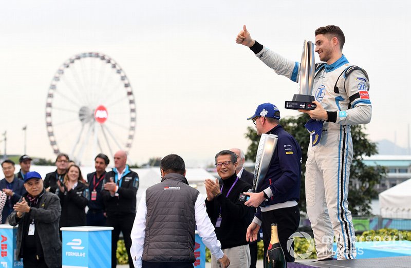Edoardo Mortara, Venturi Formula E celebrates 2nd position on the podium