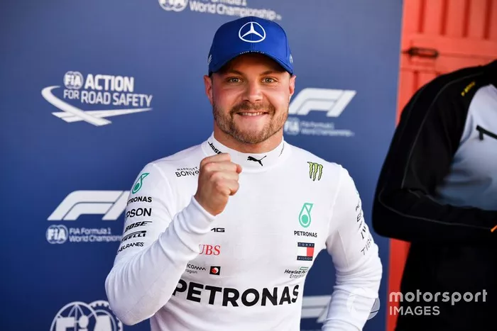 Pole Sitter Valtteri Bottas, Mercedes AMG F1 celebrates in Parc Ferme
