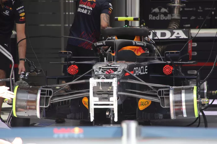 Detalle delantero del Red Bull RB16B