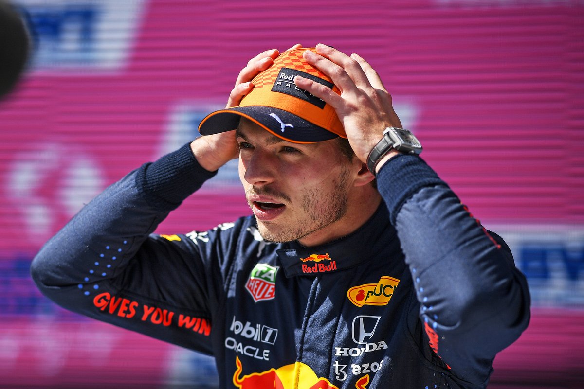 Pole man Max Verstappen, Red Bull Racing, nel Parc Ferme dopo le Qualifiche