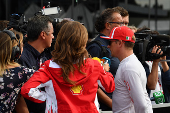Kimi Raikkonen, Ferrari talks with the media