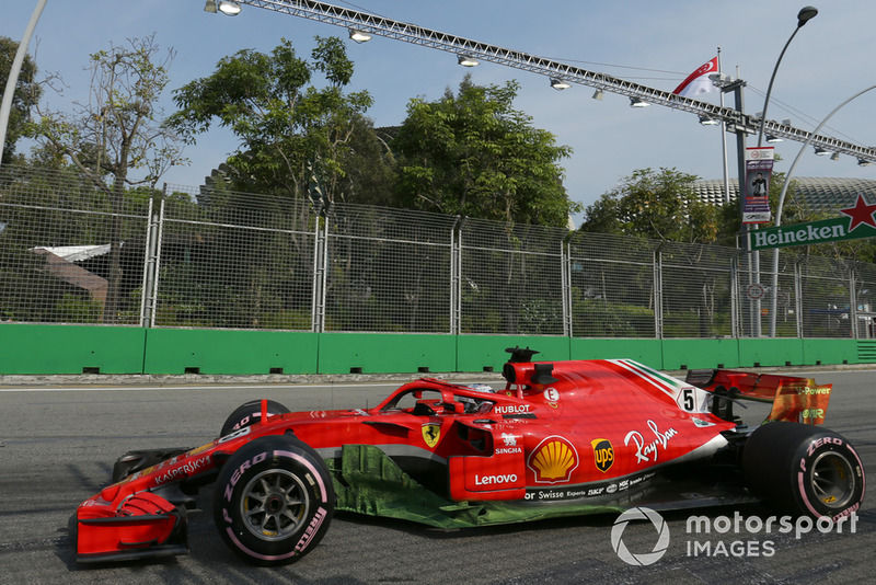 Sebastian Vettel, Ferrari SF71H with aero paint 