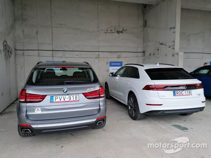 Los coches con los que llegaron los pilotos de Racing Point a Hungaroring