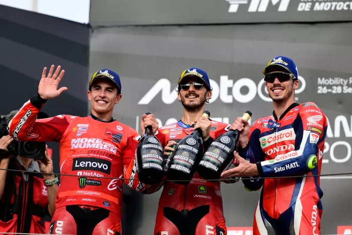 Joan Mir, Honda HRC, Francesco Bagnaia, Ducati Team, Marc Marquez, Ducati Team