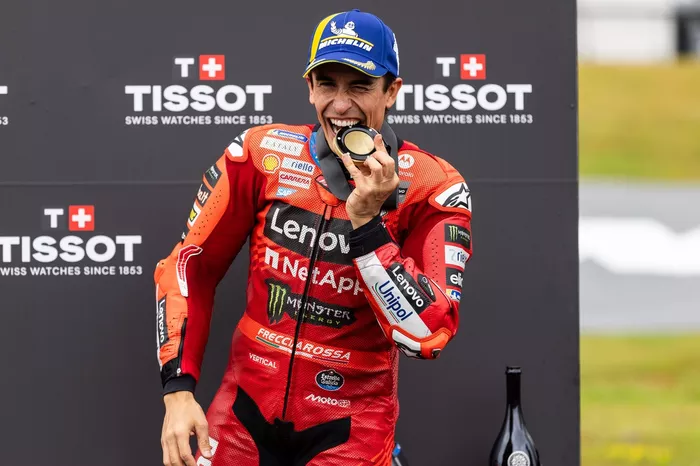 Podium: Race winner Marc Marquez, Ducati Team