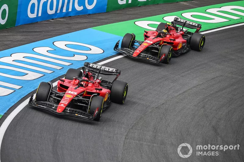 Charles Leclerc, Ferrari SF-23, Robert Shwartzman, Ferrari SF-23