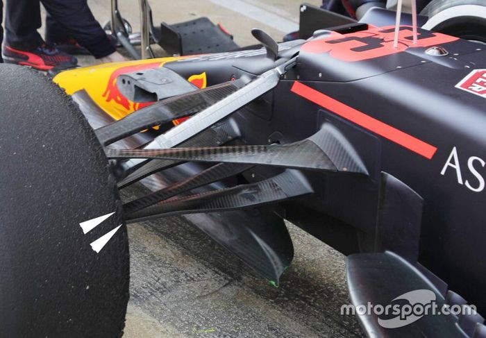 Detalle de la suspensión delantera del Red Bull Racing RB16