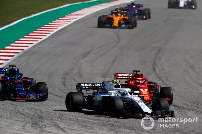 Sergey Sirotkin, Williams FW41, Sebastian Vettel, Ferrari SF71H, Brendon Hartley, Toro Rosso STR13