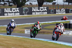 Nicky Hayden, Honda WSBK Team, Tom Sykes, Kawasaki Racing Team et Sylvain Guintoli, Pata Yamaha