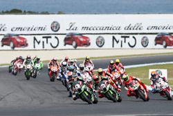 Jonathan Rea, Kawasaki Racing Team, Tom Sykes, Kawasaki Racing Team, Davide Giugliano, Aruba.it Raci