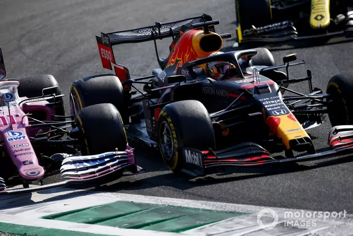 Max Verstappen, Red Bull Racing RB16, Sergio Pérez, Racing Point RP20