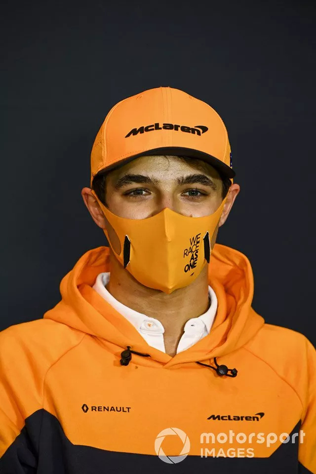 Lando Norris, McLaren, en la conferencia de prensa