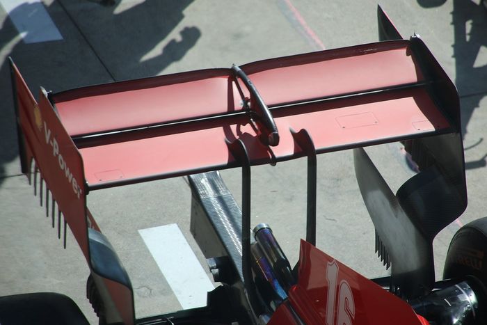 El alerón trasero del Ferrari SF1000
