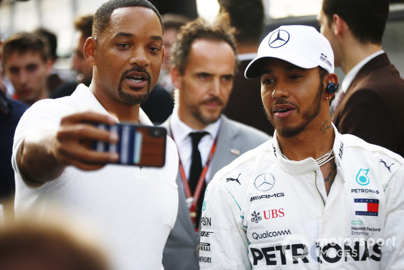 Will Smith con Lewis Hamilton, Mercedes AMG F1
