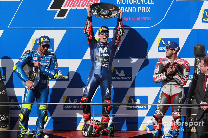 Podium: 1. Maverick Viñales, 2. Andrea Iannone, 3. Andrea Dovizioso