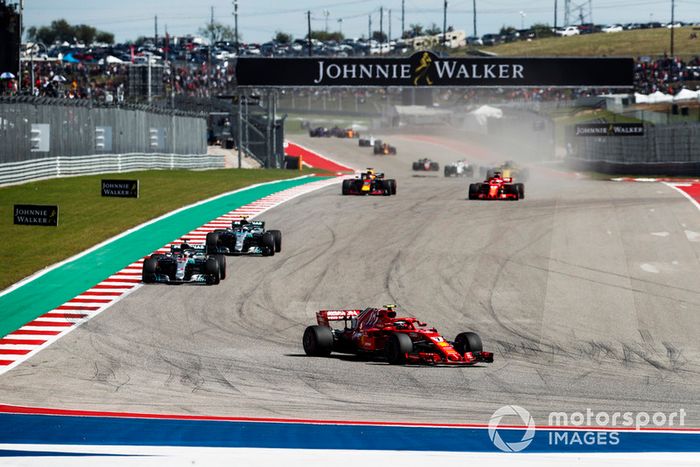 Kimi Raikkonen, Ferrari SF71H, Lewis Hamilton, Mercedes AMG F1 W09 EQ Power+, Valtteri Bottas, Mercedes AMG F1 W09 EQ Power+, Sebastian Vettel, Ferrari SF71H, Daniel Ricciardo, Red Bull Racing RB14.