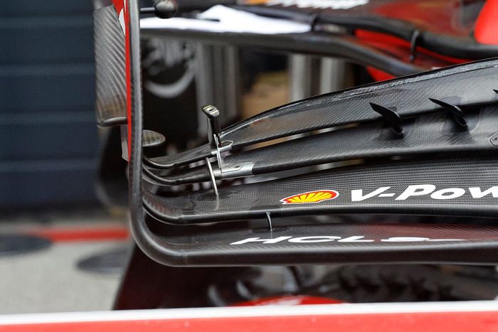 Detalle del alerón delantero del Ferrari SF-23