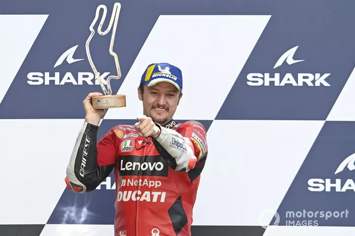 Podio: ganador de la carrera Jack Miller, Ducati