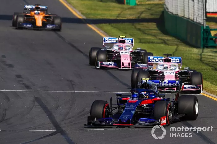 Alexander Albon, Toro Rosso STR14, Sergio Perez, Racing Point RP19, Lance Stroll, Racing Point RP19